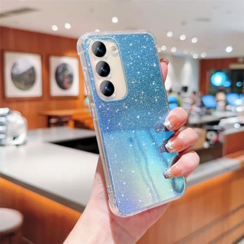 Coque anti-rayures Aurora paillettes Samsung S22 Ultra bleu