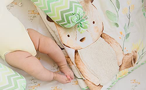 Image of Baby Jalebi Personalized Reversible Soft Organic Cotton Baby Blanket (Enchanted Forest, Initials inchB inch)