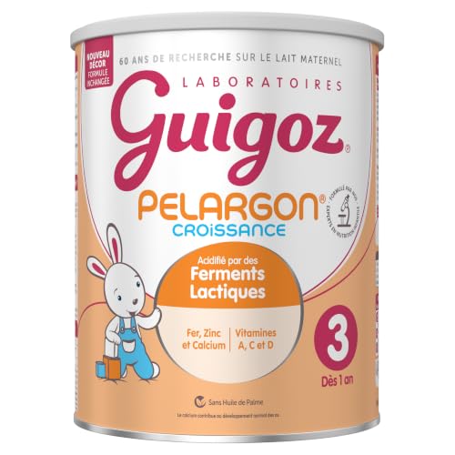 Guigoz Pelargon 3ème Âge - dès 12 Mois - Boite Métal (Lot de 4)