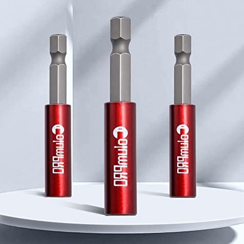 ColumPRO 3PCS 1/4" Strong Magnetic Extension Bit Holder,Hex Shank S2 Steel Magnetic,Screwdriver Extension,Quick-Change Hex Shank Set