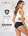 POKARLA Womens Cotton Underwear High Waisted Full Coverage Underpants Soft Breathable Postpartum Panties Stretch Briefs Black