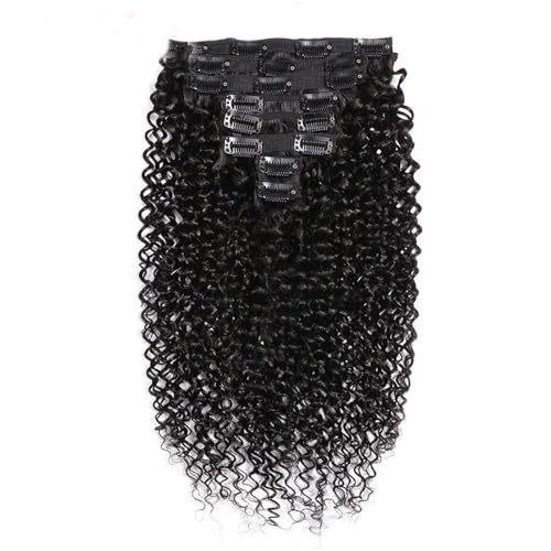 Extensiones de cabello humano con clip de onda profunda y doble trama para mujer 5
