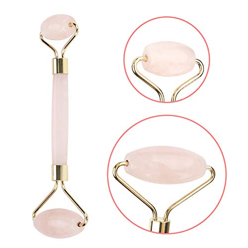 Rolo de cristal, rolo multifuncional de quartzo rosa, rolo de massagem facial beleza facial pedra ja