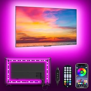 MATICOD LED Lights for TV Led Backlight, 9.84ft RGB Led Strip Lights USB TV Lights Behind 32-43in TV, APP Remote Control Music Sync TV Led Lights for Bedroom