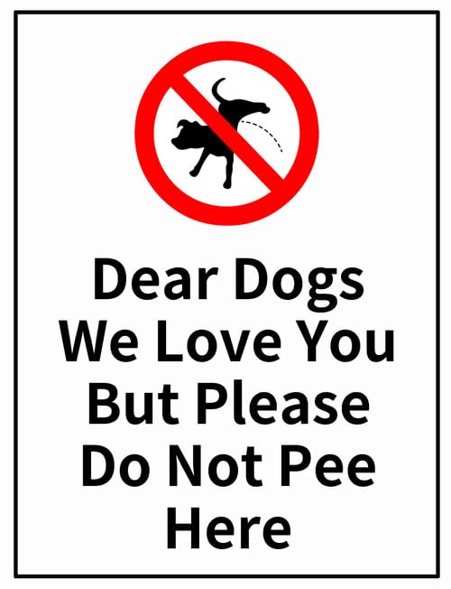 We Love You But Please Do Not Pee Here, Funny Dog Poop Yard Sign, Sturdy Aluminum Rust Free Home Indoor Outdoor Decor 14x20 CM