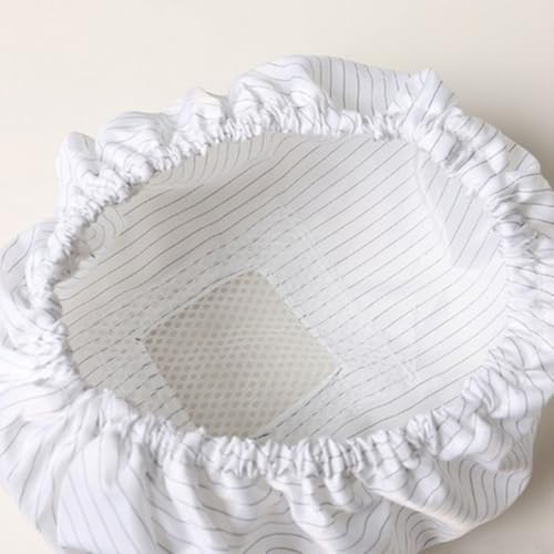 Levemolo 4 Pcs Anti-Static Cap Lightweight Polyester Work Hat with Breathable Mesh Window for Men and Women in Polymer Plant and Workshop Environments White - 3