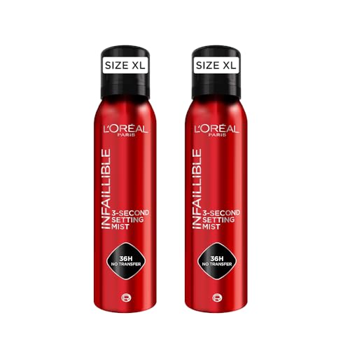 2 x Infaillible Spray fijador 3 segundos de L'Oréal Paris hasta 36H* de maquillaje impecable, 150ml