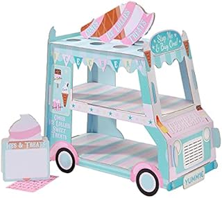 Talking Tables Ice Cream Stall Van Cake Stand | Kids Birthday Party Centrepiece | Baby Shower Decoration, | Summer BBQ Garden Party