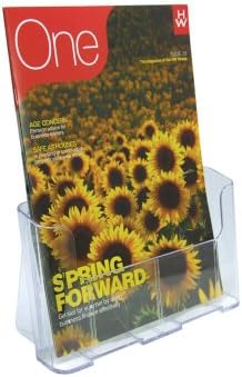 Deflecto Single Tier Clear Plastic Literature Display Holder for Countertop Display, One Tier A4 Plastic Display Stand for Promotional Materials & Leaflets