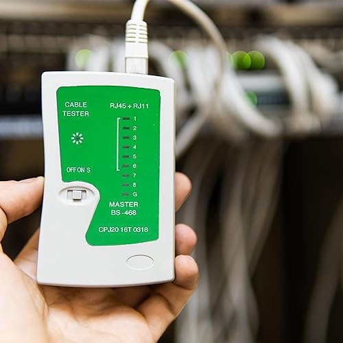 Retoo Tester Kabli Sieciowych RJ11/RJ12/RJ45, Tester Przewodów Krosowych LAN