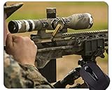 5.Rutschfeste Unterseite; Mausunterlagen Besonders angefertigt, Gewehr-Waffen-Marinesoldaten-Gummimausunterlage