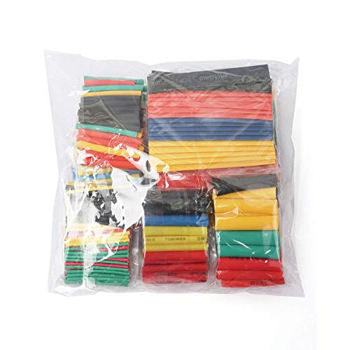 164 Pcs Heat Shrink Tubing kit Electric Insulation Heat Shrink Wrap Cable Sleeve 5 Colors in 8 Sizes