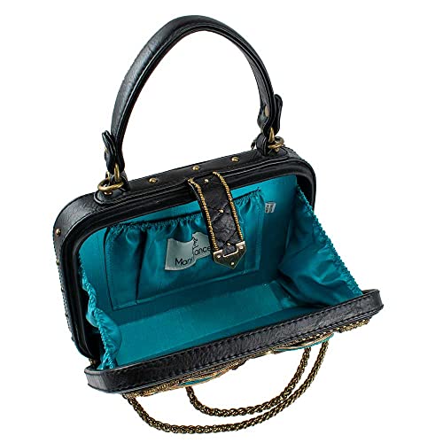 Mary Frances Bucket List Beaded Top Handle Travel Theme Handbag, Multi #TOP4