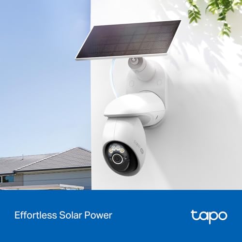 Tapo 4K Outdoor Camera Wireless, Battery Camera w/Solar Panel, Pan/Tilt, 360° View, 24/7 Capture, Free Person/Vehicle Detect, Night Vision, SD/Cloud, Works w/Alexa and Google Assistant, VistaCam 360 thumbnail 2