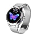 Produktbild KW10 Smart Watch, IP68 Fitness Tracker für Damen, Stahl/Ledergürtel, Armbanduhr, runder Touch Screen, Multi-Sportmodus für iOS/Android,Silver