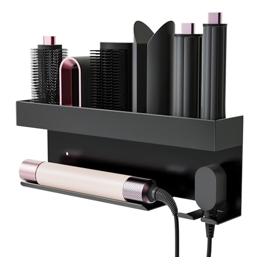 Affogato Storage Holder Compatible with Dyson Airwrap Styler Curling Iron Wall Mount Holder Stand Aluminum Hair Tool Organizer Rack for Bathroom