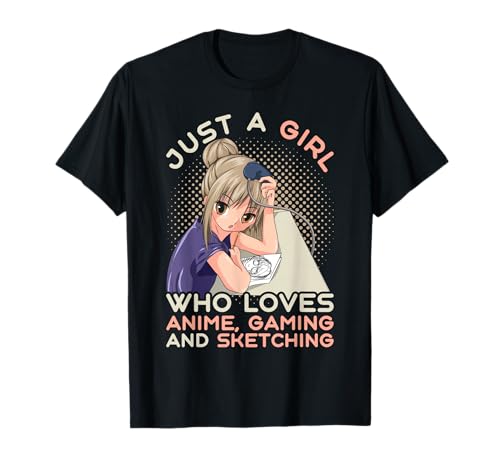 Chica Otaku Amante De Los Dibujos Gaming Kawaii Gamer Anime Camiseta