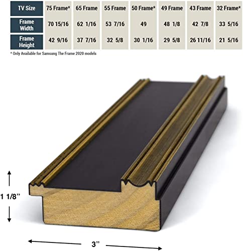 Frame My TV Deco TV Frames - Antique Gold & Black Smart Frame Compatible ONLY with Samsung The Frame TV (50", Fits 2021-2025 Frame TV) - Thumbnail 5