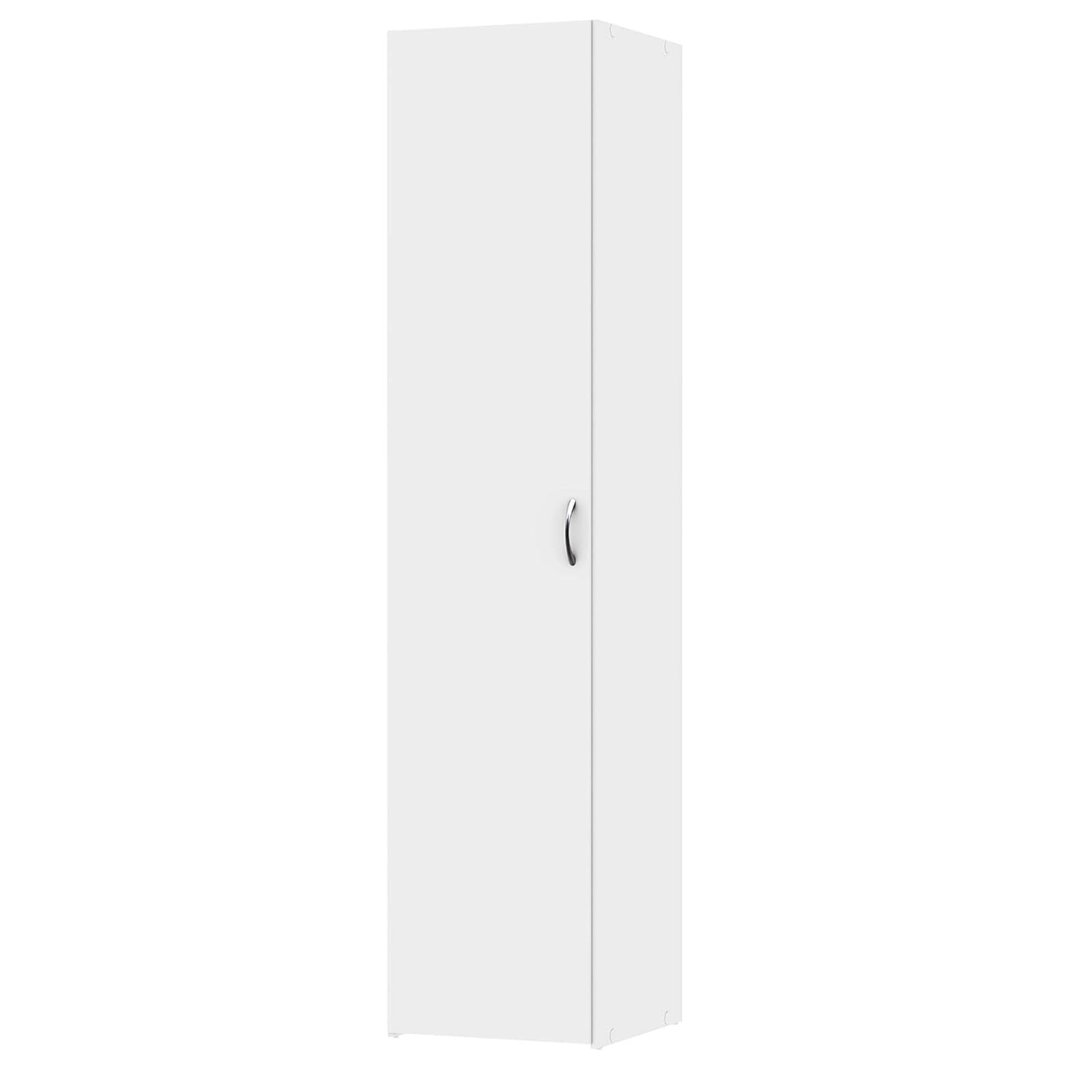 Bricozone Armadio 1 Anta Salvaspazio Mobile Compatto Con Ripiani Interni Design Moderno Minimal Colore Bianco Per Ingresso Bagno Lavanderia Camera Da Letto