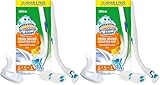 Scrubbing Bubbles Toilet Bowl Brush and Holder with Toilet Cleaner Refill Pads, Fresh Brush Toilet Wand Starter Kit, Cleans Limescale & Fights Odors, Citrus Scent, 1 Toilet Wand + 4 Refills + 1 Stand