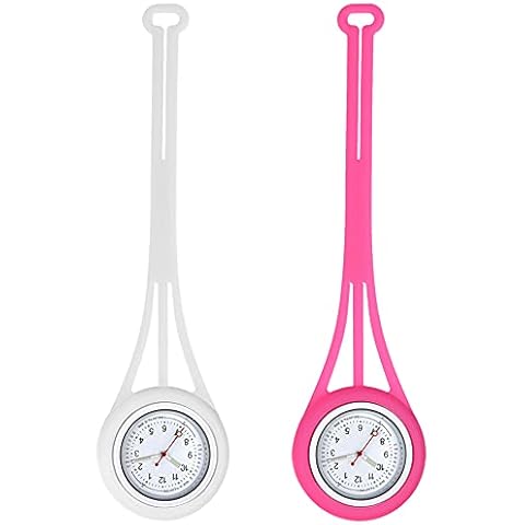 Avaner Silicone Nurse Watch, Luminous Hands Watch, Stethoscope Lapel Watch, Hanging Fob Watch with Pulsometer Scale for Nurses Doctors Cover