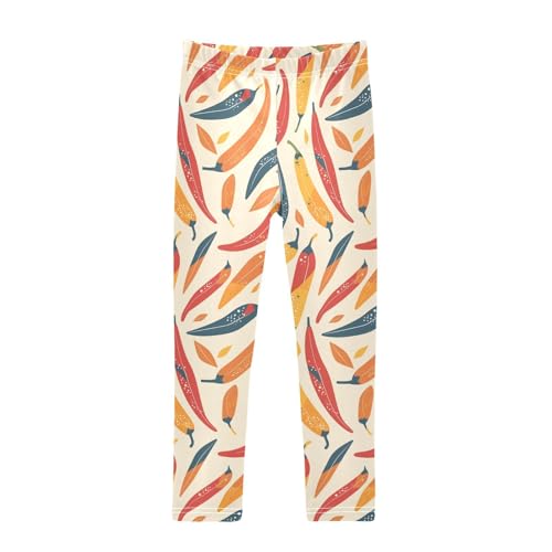 KLL Hot Chili Peppers Seamless Pattern Toddler Girl Cotton Pants Fashion High Waisted Dance Pants Running