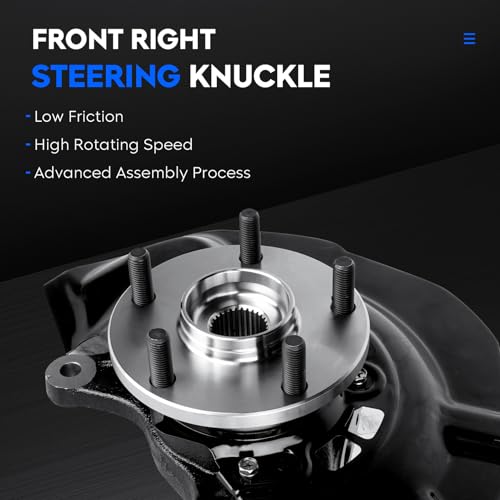 Front Right Steering Knuckle & Wheel Bearing Hub Assembly Fit for Toyota Sienna 2004-2010 (Only Fit FWD), Replace for 698-424, 698424, 4321108010, 435020E030, 47781-08020, 90080-36193, Passenger Side by SEHNSUCHT - Used condition - Image 3