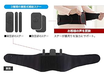 Phiten Metax Lumbar Support Frim, Black, Medium