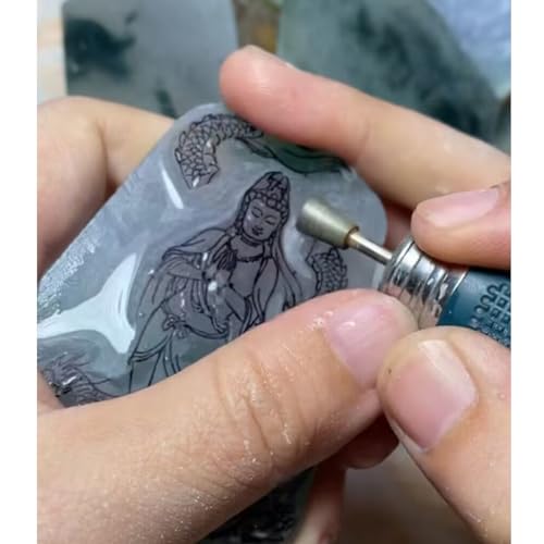 8 Piezas Fresa Diamante Cilíndrica con Vástago 3/32 Pulg miniatura 5