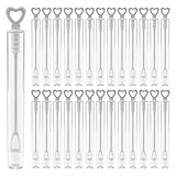Faxco 50 PCS Bubble Wand, White Heart Bubble Stick Tube Without Bubble Liquid, Wedding Bubbles Toy, Party Favors for Anniversaries, Valentine's Day, Festival Gift(No Bubble Liquid)