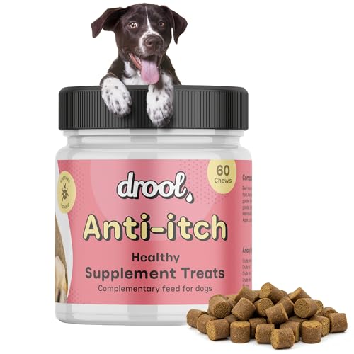 Drool Pet Products | Anti-Itch Supplement for Dogs | Natural Dog Chews for Itchy Skin Relief | Treatment & Remedies for Dogs with Itchy Skin | Supports Skin Health & Reduces Scratching | 60 Chews