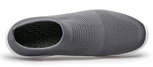 Vibdiv Lightweight Womens Sneakers Slip On Flat Walking Shoes Breathable Hiking Shoes Gary 7.5 Dark Gray White #TOP5