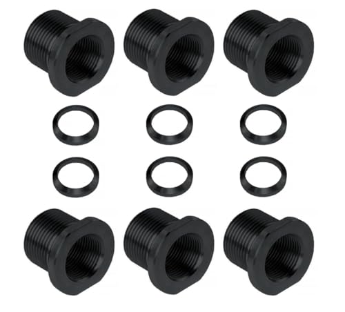 Image of 1 /2x28 Convert to 5 /8x24 with Crush Washer Thread Adapter Alloy Steel (Black-6pc)