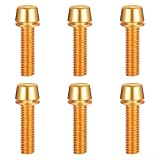 Fahrrad-Vorbauschrauben, M5 x 18 mm, Edelstahl, Befestigungs-Set mit Unterlegscheiben, Anti-Locker-Gewinde für Vordergabel, Headset, Rot, Blau, Grün, Gold, Violett (Golden)