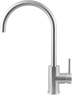 Moderno Grifo Cocina Fregadero Monomando Giratorio Acero Inoxidable Sanlingo