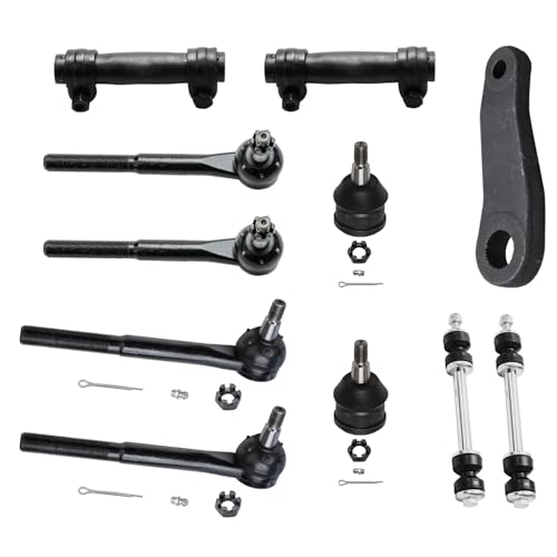 Image of Detroit Axle - 17pc Front End Kit for Chevy Express GMC Savana 1500 2500 3500 Upper Control Arms w /Ball Joints Lower Ball Joints Inner & Outer Tie Rods Sway Bars Idle Arms Pitman Arm Replacement