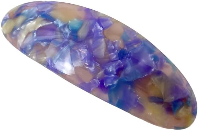 Tortoise Shell Hair Barrettes, Handmade Purple Acetate Hair Clips, French Style Automatic Hairgrip Hair Headwear Accessories for Women Girl