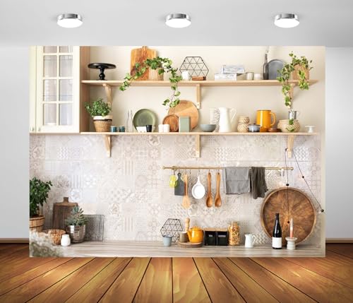 BELECO Fondo de Tela Vintage Cocina 7x5FT miniatura 1