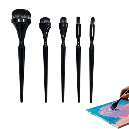 5-Piece Graphite and Charcoal Blending Brushes Set for Hand Painting, Sketching, Shading, and Craft Projects - Art Paintbrushes for Versatile Use