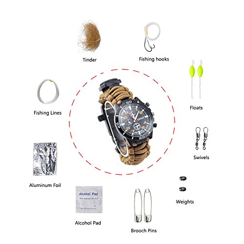 Orologio con bracciale di sopravvivenza 16 in 1