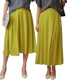 [ニッセン] 大きいサイズ 風なびくエアリーシフォンフレアスカート(ロング丈) シトロンイエロー 6L