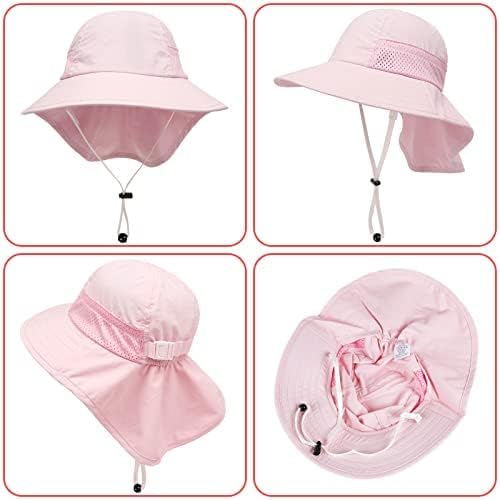 Toddler Baby Sun Hat Kids Summer UPF 50+ for Boys Girls Adjustable Beach Hats with Bucket Wide Brim Age 1-7 Years - Image 3