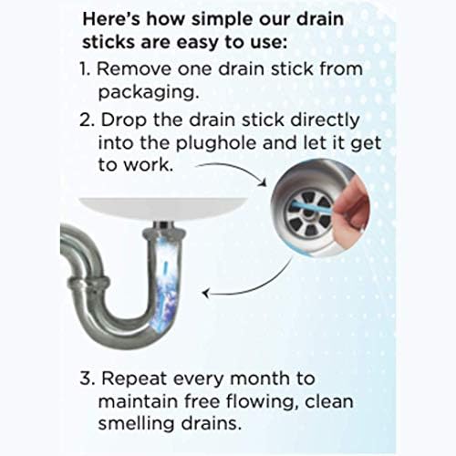 Zotti Drain Sticks | Pack of 48 | Enzyme Drain Cleaner | for Sink, Basin, Bathtub | Powerful Enzymatic Cleaner | Prevents Blockages and Bad Odour | Perfect for Grease, Fat, Food Residue