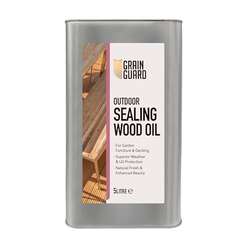 GLEAN GUARD Aceite Sellador para Madera | 5 Litri | Protege la Madera del Clima y Rayos UV | Para Muebles de Jardín y Terrazas | Aceite de Teca - Aceite Danés para Protección de Madera Exterior