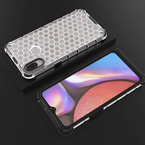 Image of Glasgow | for Samsung Galaxy A10s Honeycomb Pattern Back Case Cover for Samsung Galaxy A10s with 4 Bumper Corners and Military Grade Protection - Transparent