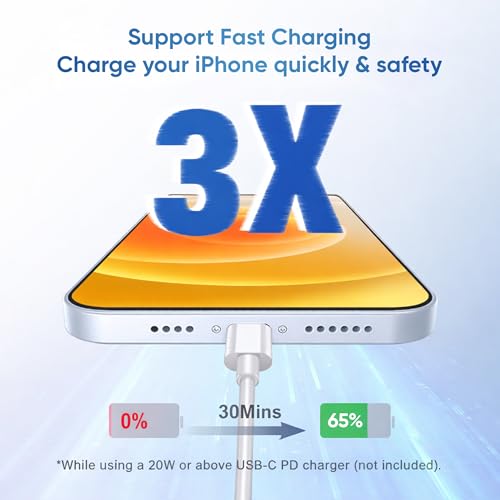 Image of KARWAN 27W USB Type C to Lightning Cable [2Yrs Warranty] Fast Charger Cable, PD USB C Charging & Data Sync Cord, Compatible with iPhone 14 /13 /12 /11 /XS /XR /X /8 /Mini /Plus /Pro /Pro Max Series,iPad & More