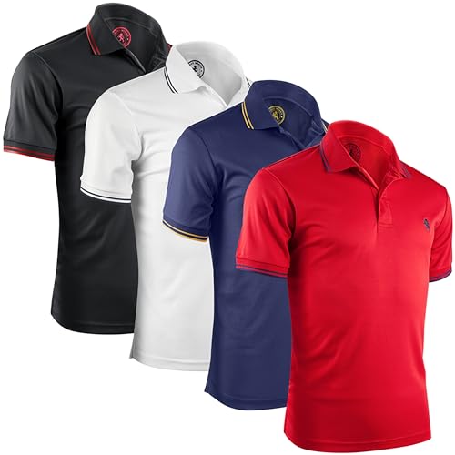 Albert Morris Mens Short Sleeve Polo Shirts Regular Fit Moisture Wicking Performance Polyester 4-Pack product thumbnail 9