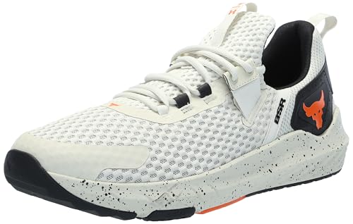 Image of Under Armour Women's Project Rock Blood Sweat Respect 4 Sneaker, (200) Silt/Black/Team Orange, 3 UK