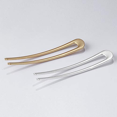 Frdtluthw Large French Hair Pins Metal U-Shaped Hair Sticks (B.gold&Silver1) #TOP6