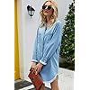 Women-Denim-Shirt-Dresses-Long-Sleeve-Distressed-Jean-Dress-Button-Down-Casual-Tunic-Top Zilcremo Women Denim Shirt Dresses Long Sleeve Distressed Jean Dress Button Down Casual Tunic Top Lightblue L